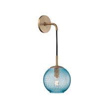 Load image into Gallery viewer, Rousseau Wall Light in Aged Brass/Blue.
