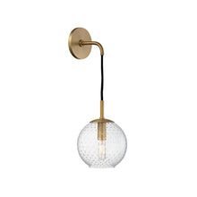 Load image into Gallery viewer, Rousseau Wall Light in Aged Brass/Clear.
