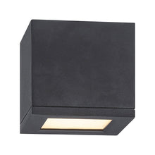Load image into Gallery viewer, Rubix Outdoor LED Flush Mount Ceiling Light in Black (Small).
