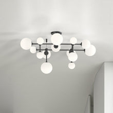Load image into Gallery viewer, Sabon™ LED Semi Flush Mount Ceiling Light in living room.
