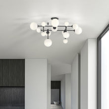 Load image into Gallery viewer, Sabon™ LED Semi Flush Mount Ceiling Light in living room.
