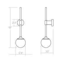 Load image into Gallery viewer, Sabon™ LED Wall Light - line drawing.
