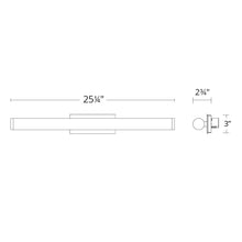 Load image into Gallery viewer, Sabre LED Bath Vanity Light- line drawing.
