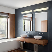 Load image into Gallery viewer, Sage LED Bath Vanity Light in bathroom.

