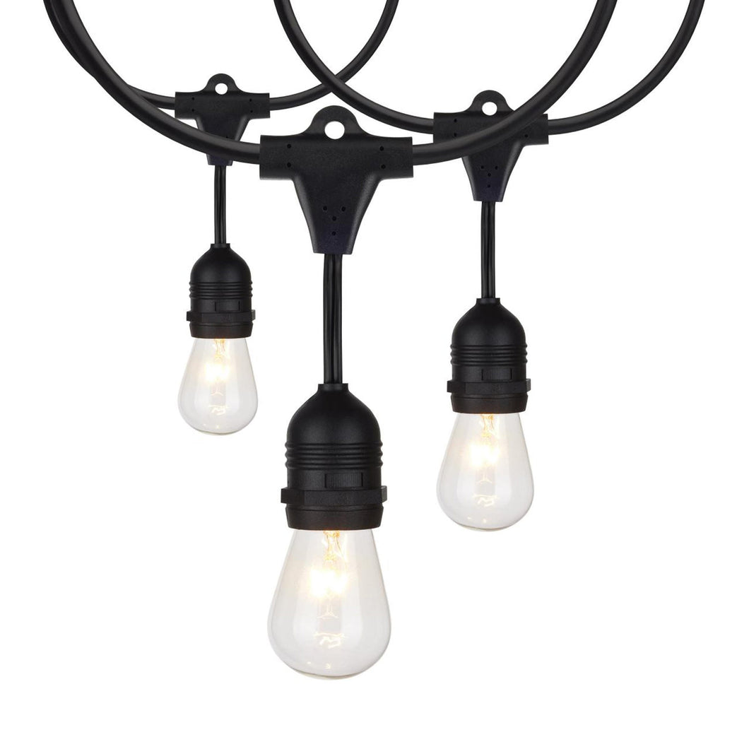 Indoor/Outdoor String Lights in Black (Incandescent24-feet/3-Unit).