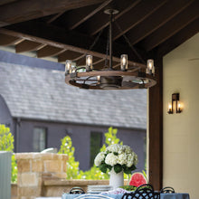 Load image into Gallery viewer, Sawyer LED Ceiling Fan in dining room.
