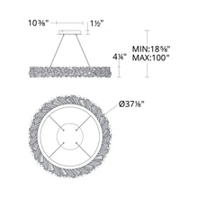 Load image into Gallery viewer, Benediction LED Pendant Light - line drawing.
