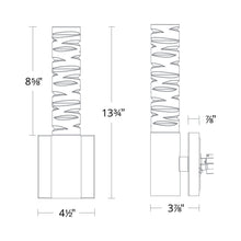Load image into Gallery viewer, Cru LED Bath Wall Light - line drawing.
