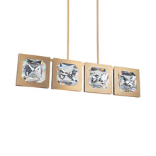 Load image into Gallery viewer, Enchante LED Linear Pendant Light in Aged Brass.
