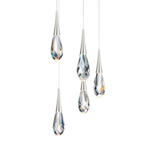 Load image into Gallery viewer, Hibiscus LED Multi Light Pendant Light in Polished Nickel (5-Light).
