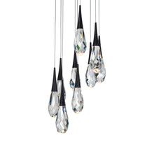 Load image into Gallery viewer, Hibiscus LED Multi Light Pendant Light in Aged Brass (9-Light).
