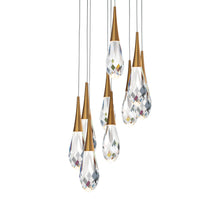 Load image into Gallery viewer, Hibiscus LED Multi Light Pendant Light in Black (9-Light).
