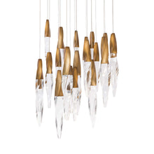 Load image into Gallery viewer, Kindjal LED Multi Light Pendant Light in Aged Brass (21-Light).
