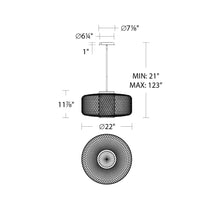 Load image into Gallery viewer, Kodo LED Pendant Light - line drawing.
