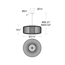 Load image into Gallery viewer, Kodo LED Pendant Light - line drawing.
