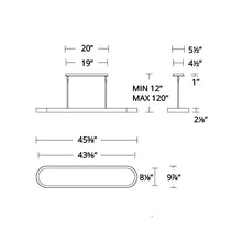 Load image into Gallery viewer, Marquis LED Multi Light Pendant Light - line drawing.
