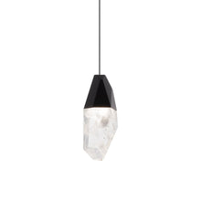 Load image into Gallery viewer, Martini LED Mini Pendant Light in Black/Heritage Optic Haze Crystal.
