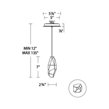 Load image into Gallery viewer, Martini LED Mini Pendant Light - line drawing.
