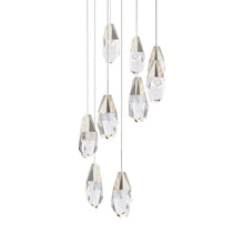 Load image into Gallery viewer, Martini LED Multi Light Pendant Light in Polished Nickel/Clear Optic Crystal (9-Light).
