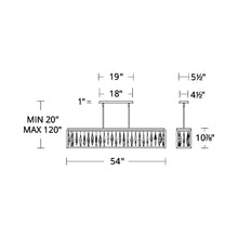 Load image into Gallery viewer, Mirage LED Linear Pendant Light - line drawing.
