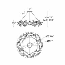 Load image into Gallery viewer, Secret Garden LED Pendant Light - line drawing.
