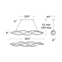 Load image into Gallery viewer, Slipstream LED Linear Pendant Light - line drawing.
