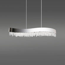Load image into Gallery viewer, Soleil Linear LED Pendant Light in Polish Nikel.
