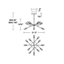 Load image into Gallery viewer, Synapse LED Pendant Light - line drawing.
