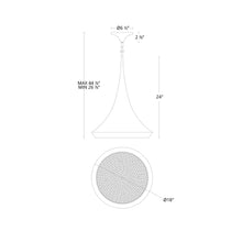 Load image into Gallery viewer, Verita LED Pendant Light - line drawing.
