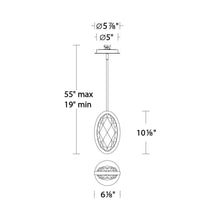 Load image into Gallery viewer, Wonder LED Mini Pendant Light - line drawing.

