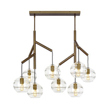 Load image into Gallery viewer, Sedona Double Chandelier in Aged Brass/Clear.
