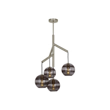Load image into Gallery viewer, Sedona Multi Light Pendant Light in Transparent Smoke/Satin Nickel/Incandescent.
