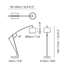 Load image into Gallery viewer, Archer Floor Lamp - line drawing.
