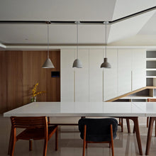 Load image into Gallery viewer, Castle Bell Pendant Light in dining room.
