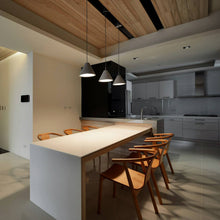 Load image into Gallery viewer, Castle Cone Pendant Light in dining room.
