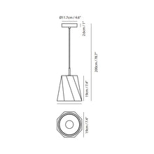 Load image into Gallery viewer, Castle Swing Pendant Light - line drawing.

