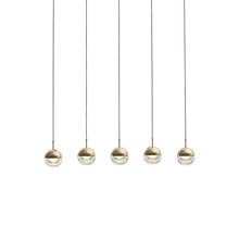 Load image into Gallery viewer, Dora LED Linear Pendant Light in Brass.
