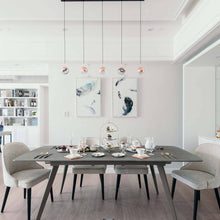 Load image into Gallery viewer, Dora LED Linear Pendant Light in dining room.

