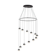 Load image into Gallery viewer, Dora LED Multi Light Ring Pendant Light in Black.
