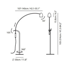 Load image into Gallery viewer, Hercules LED Floor Lamp - line drawing.
