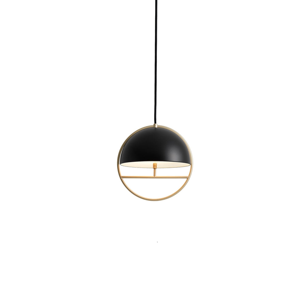 Huan LED Pendant Light in Matte Black/Champagne Gold (Small).