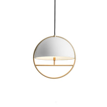 Load image into Gallery viewer, Huan LED Pendant Light in Matte White/Champagne Gold (Large).
