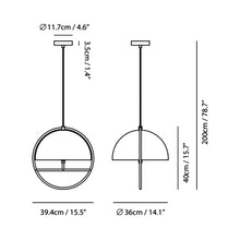Load image into Gallery viewer, Huan LED Pendant Light - line drawing.
