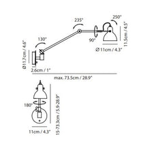 Load image into Gallery viewer, Laito Gentle Wall Lamp - line drawing.

