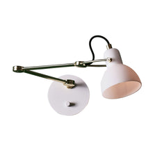 Load image into Gallery viewer, Laito Mini Swing Arm Wall Light in Opal/Matte Brass.
