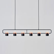 Load image into Gallery viewer, Ling LED Linear Pendant Light in Black/Copper.
