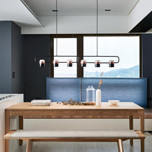 Load image into Gallery viewer, Ling LED Linear Pendant Light in dining room.
