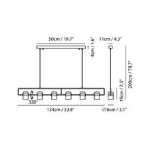 Load image into Gallery viewer, Ling LED Linear Pendant Light - line drawing.
