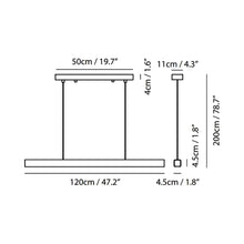 Load image into Gallery viewer, Mumu LED Pendant Light - line drawing.
