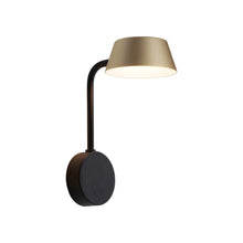 Load image into Gallery viewer, OLO LED Arm Wall Light in Black/Champagne Gold.
